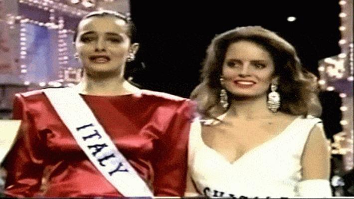 Cecilia Serrano en el concurso de belleza Miss Chile 1987