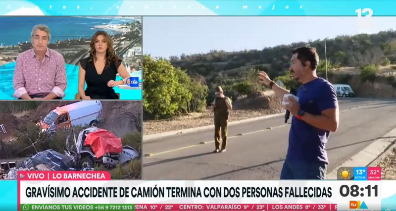 Grave accidente de tránsito deja dos muertos en Lo Barnechea: camión cayó por barranco