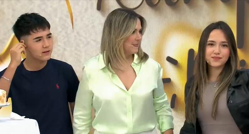 Hijos de Michelle Adam en el set de "Tu Día"