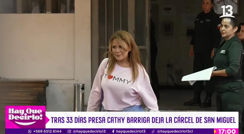 Cathy Barriga abandonó la cárcel de mujeres de San Miguel luego de 33 días.