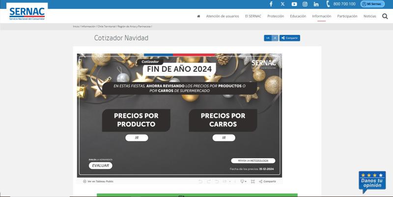 Cotizado navideño de Sernac - Captura de pantalla