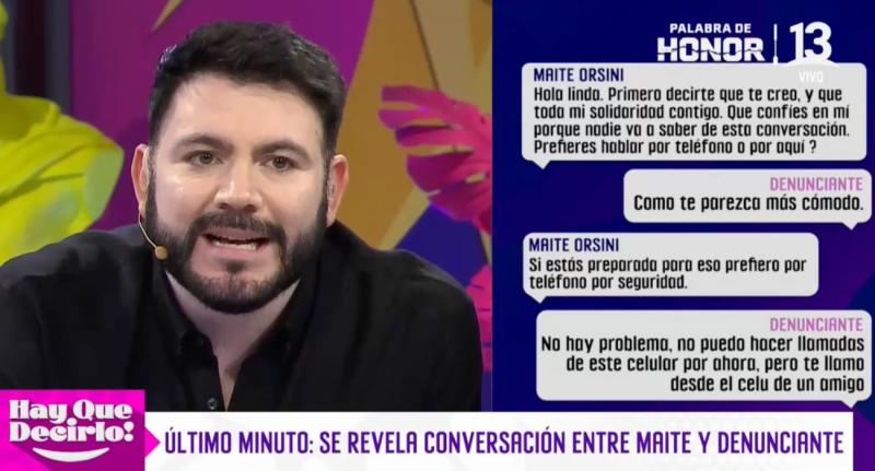 Mauricio Huentenao lee los mensajes entre Maite Orsini y la primera denunciante de Valdivia