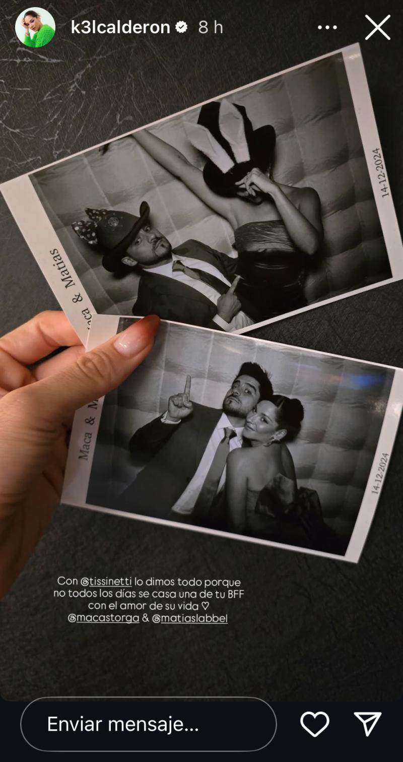 Kel Calderón y Renzo Tissenetti en la boda de la prima de Pangal Andrade