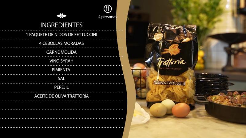 Ingredientes de Nidos de Fettuccini.