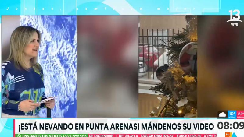 Michelle Adam explicando el fenómeno en Punta Arenas