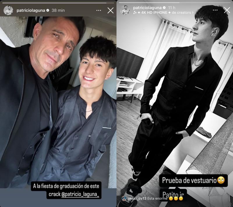 Pato Laguna junto a su hijo