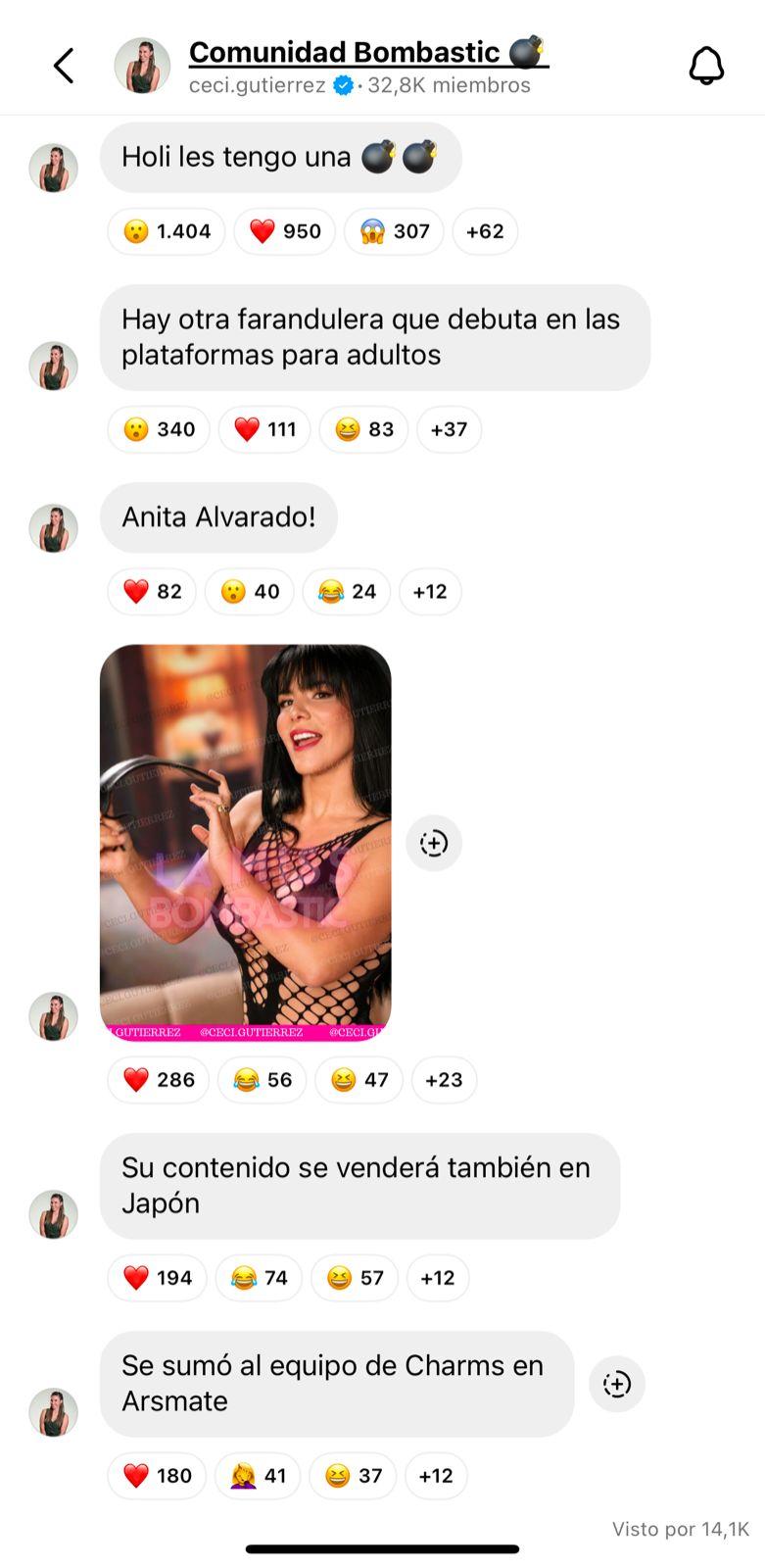 Anita Alvarado se suma a la venta de contenido erótico en las plataformas para adultos.