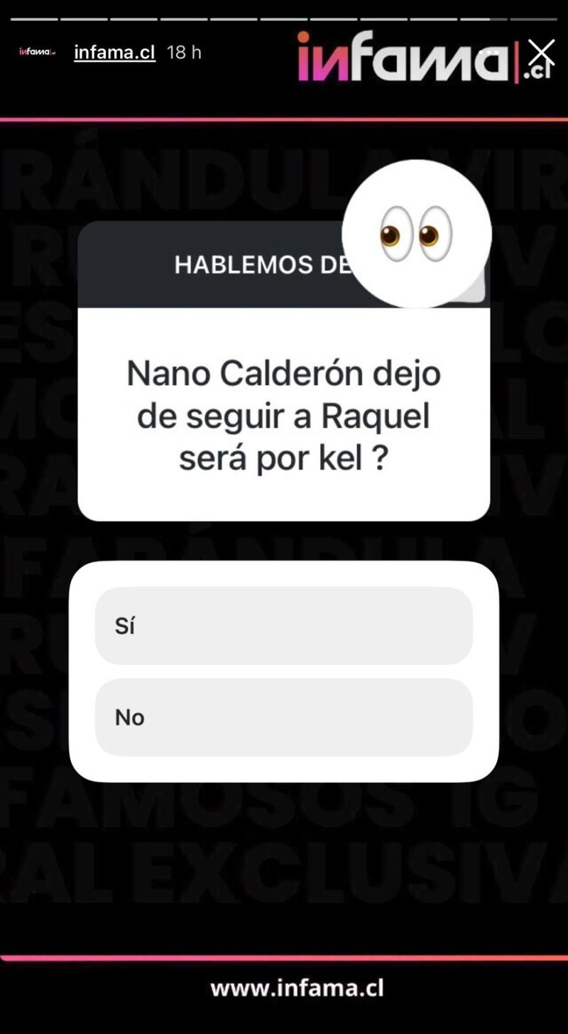 Reportan que Nano Calderón dejó de seguir a su madre, Raquel Argandoña.