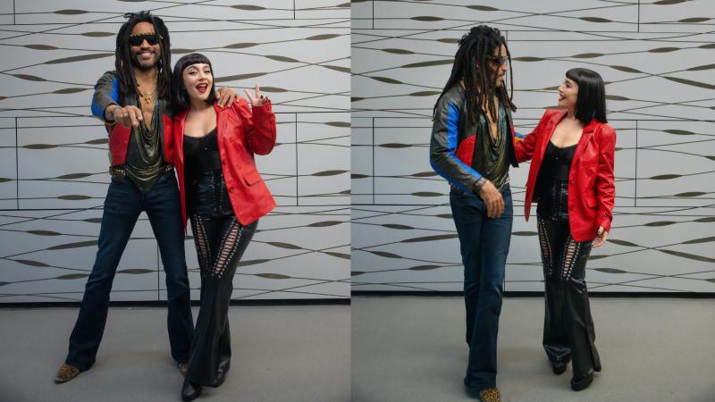 La artista chilena Cancamusa y Lenny Kravitz.