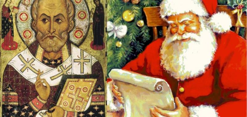 San Nicolás y Santa Claus.