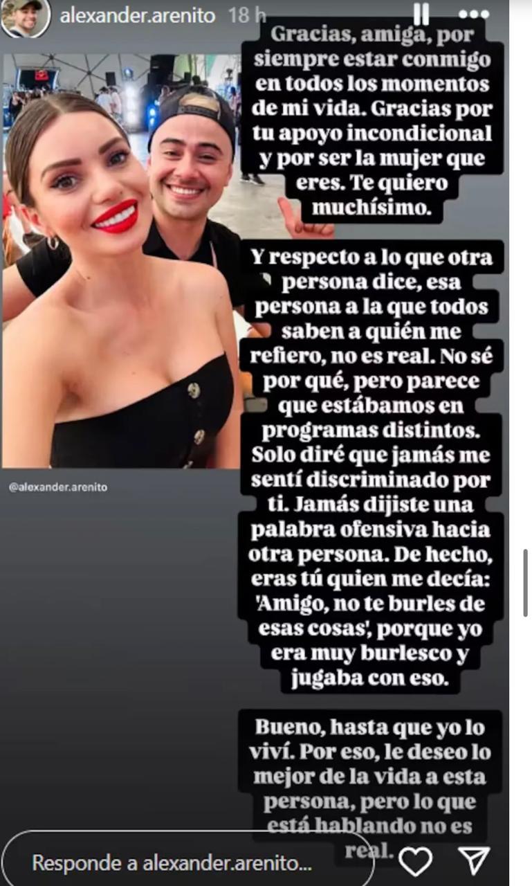Arenito responde en su Instagram.