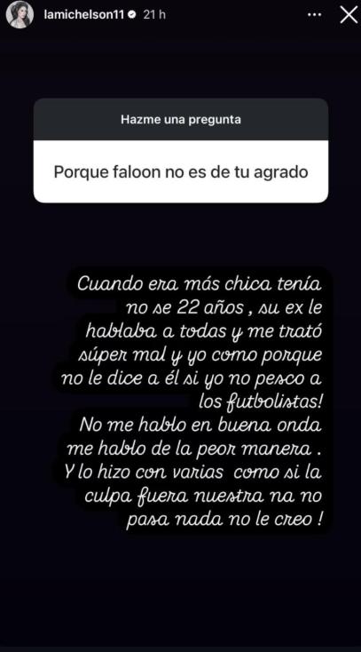 La sincera respuesta de Ignacia Michelson sobre Faloon Larraguibel.