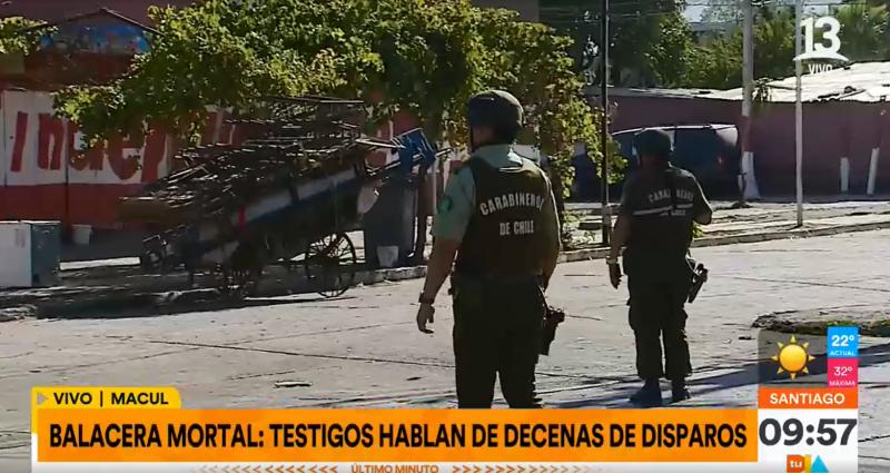 Balacera en la población Santa Julia de Macul dos muertos y un herido de bala