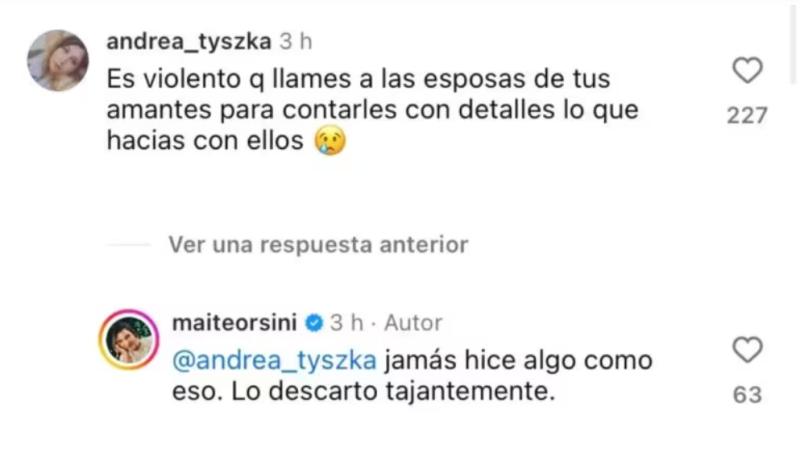 Maite Orsini respondió a la polémica de Marcelo Díaz y Millaray Viera.