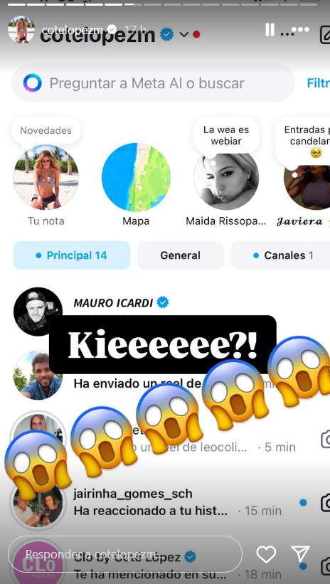 Historia de Coté López sobre el supuesto mensaje de Mauro Icardi.