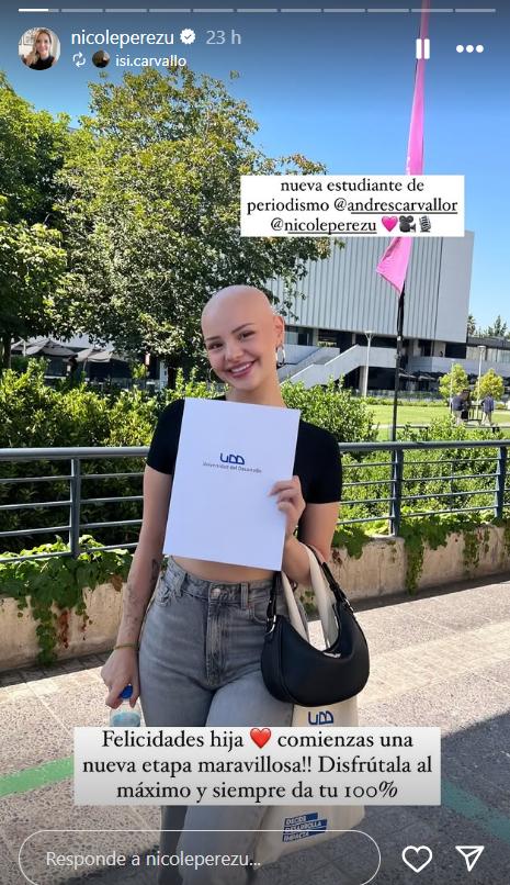 Hija de Nicole Pérez estudiará la carrera de periodismo.