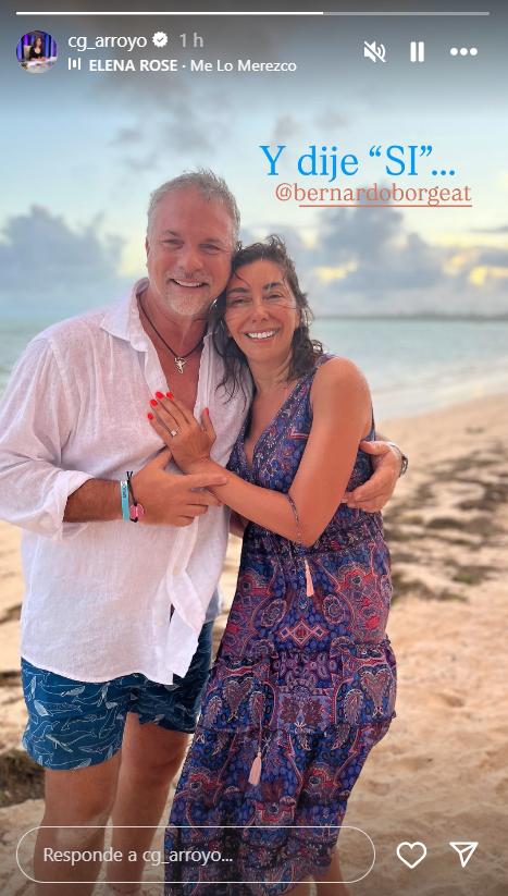 Carmen Gloria Arroyo aceptó propuesta de matrimonio de Bernardo Borgeat.