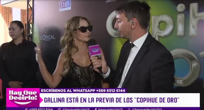 Rayén Araya en la alfombra roja de los Copihue de Oro