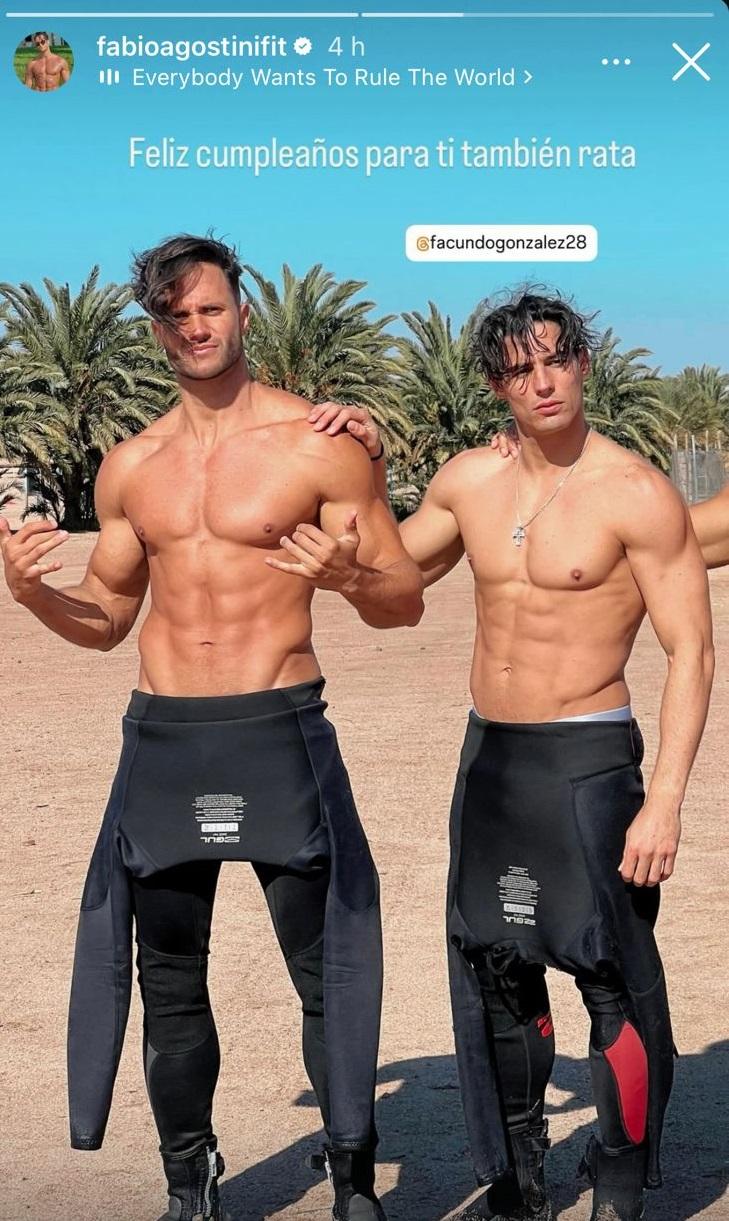 Facundo González recibe saludo de cumpleaños de Fabio Agostini