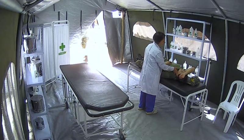 Faloon fue atendida en la tienda médica