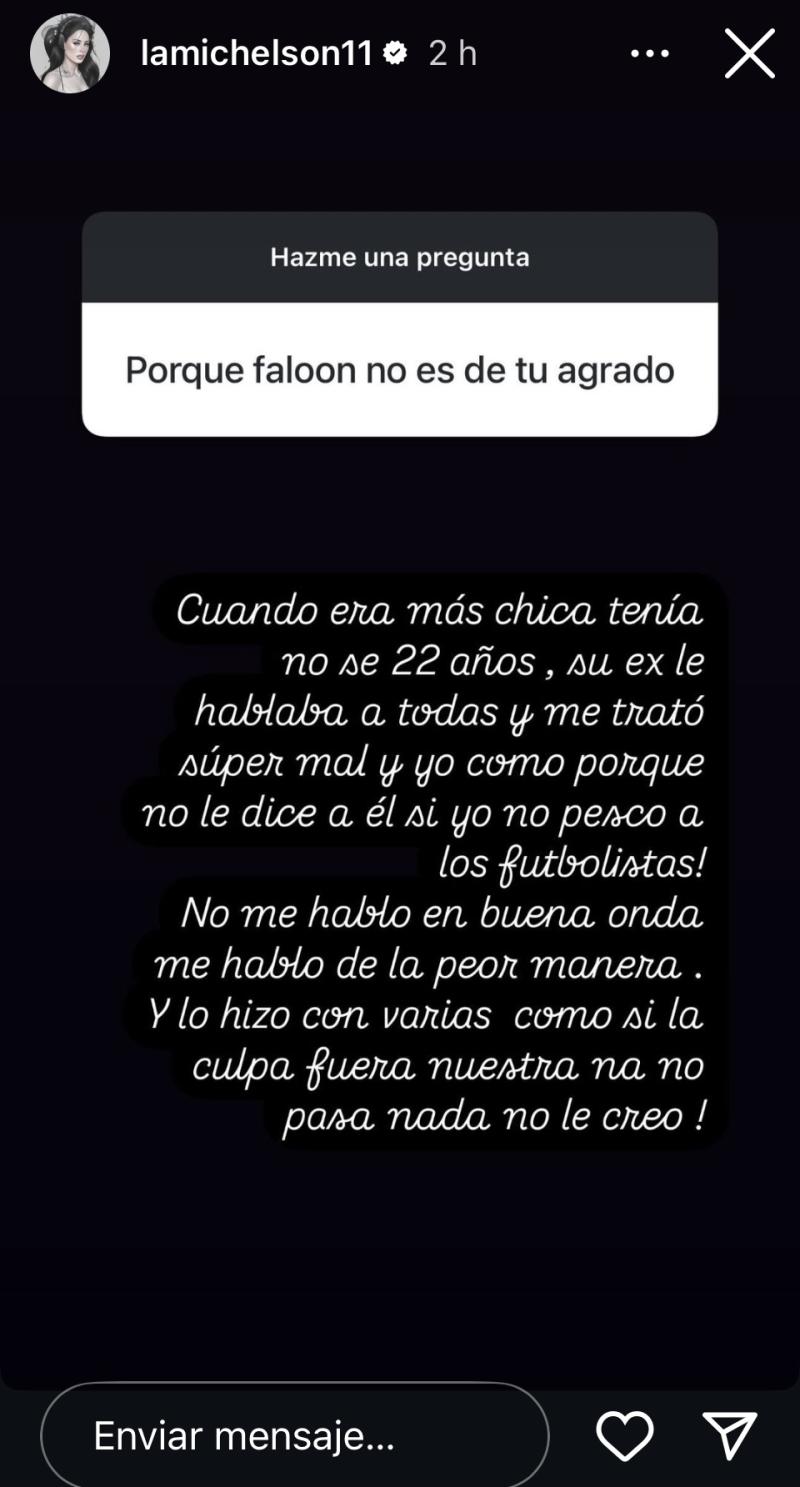 Ignacia Michelson sobre Faloon Larraguibel - Instagram