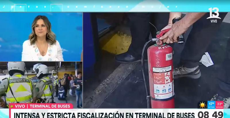 Fiscalización en terminal de buses: extintores son uno de los focos principales