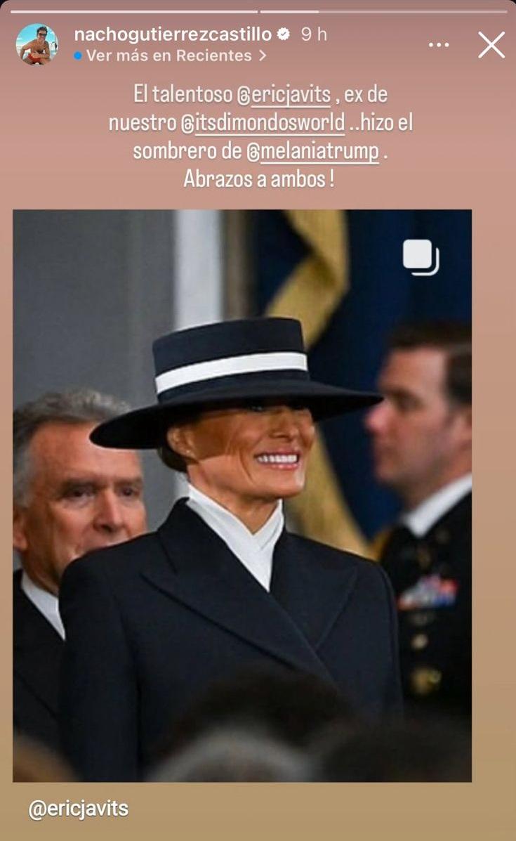 Nacho Gutiérrez reacciona al sombrero de Melania Trump