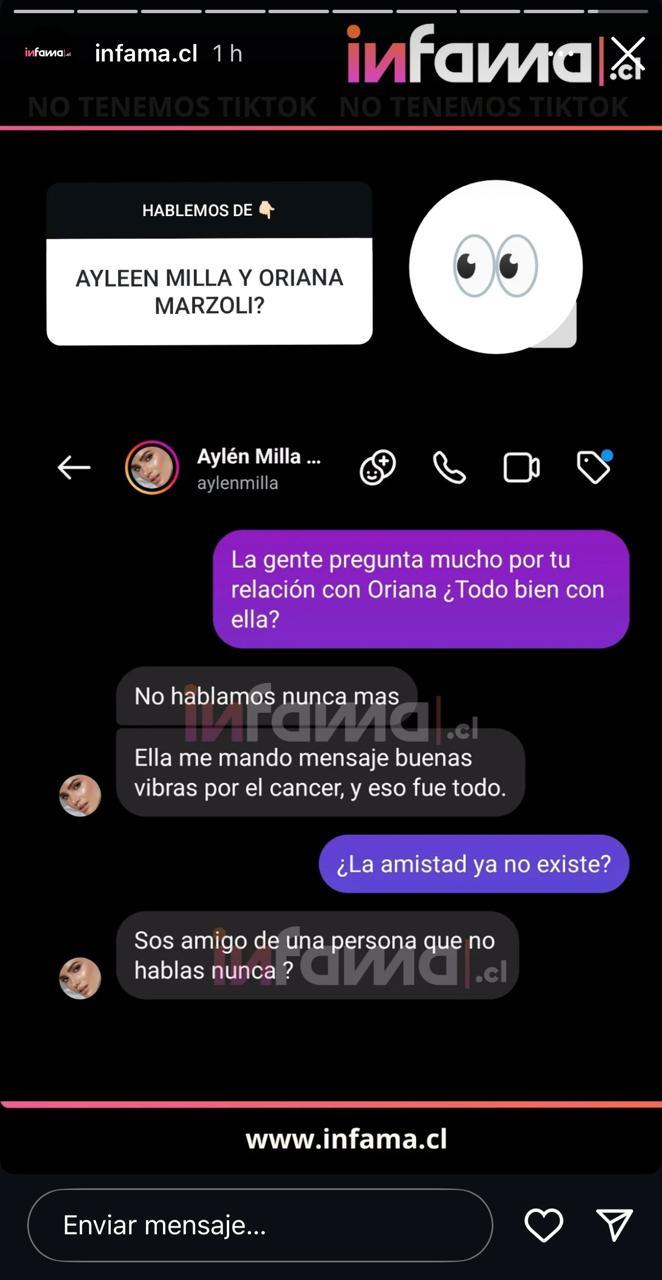Aylén Milla responde a Infama.