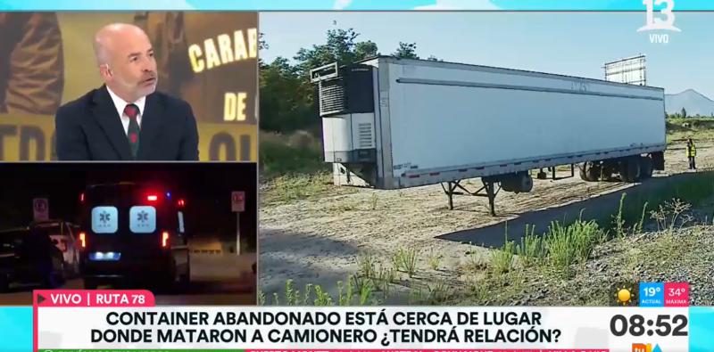 Rampla de camión abandonada en Ruta 78 podría estar relacionada con el homicidio de un camionero en Paine