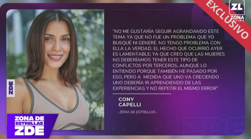 Cony Capelli volvió a referirse a su cruce con Daniela Aránguiz.