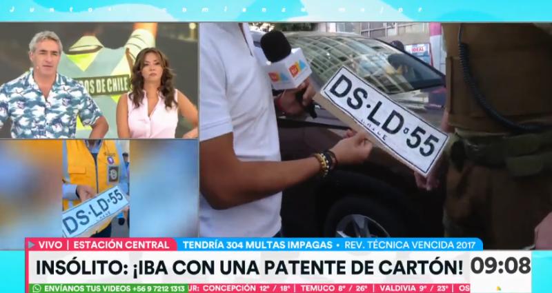 Conductor fue detenido en Estación Central por manejar con patente de cartón en su vehículo.