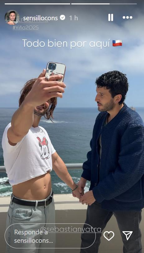 Influencer 'Sensillo con s' junto a Sebastián Yatra en Viña del Mar.