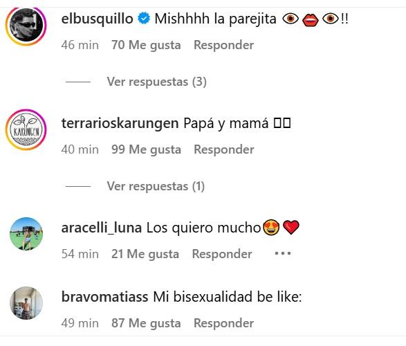 Los comentarios por foto de Macarena Ripamonti y Tomás Vodanovic