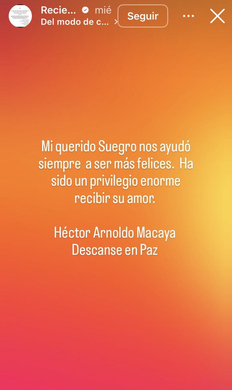 Nacho Gutiérrez comunica la sensible pérdida de su suegro - Instagram