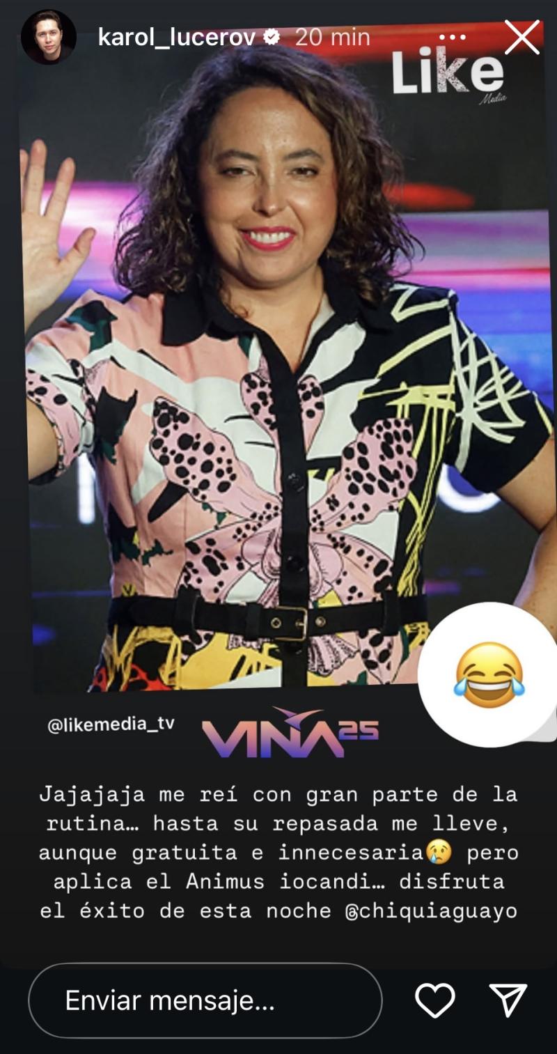 Karol Lucero y su reacción a mención de Chiqui Aguayo en Viña 2025