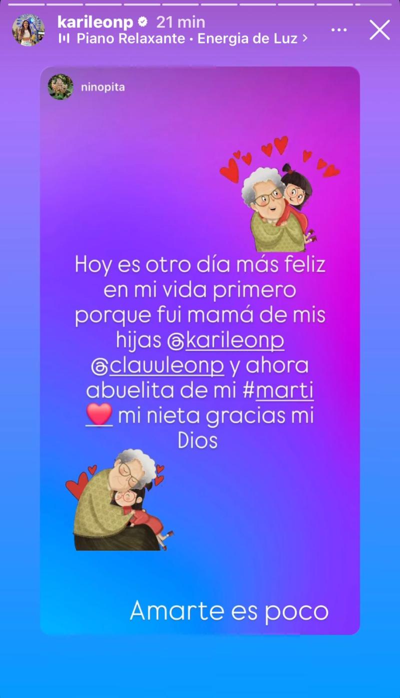 Publicación de Karina León en su Instagram