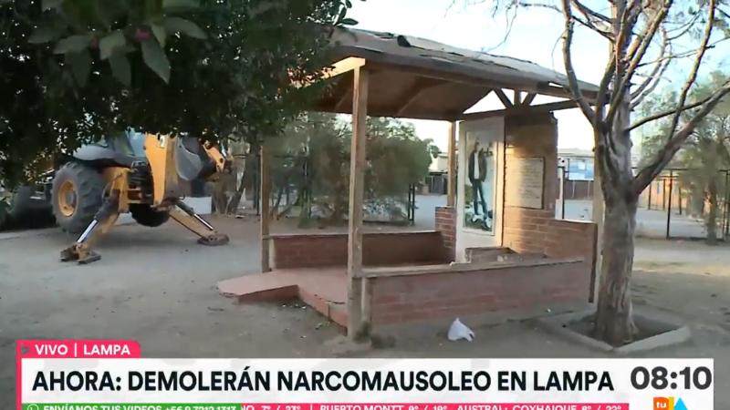 Demolición de mausoleo narco fue interrumpida por inesperado aviso de último minuto
