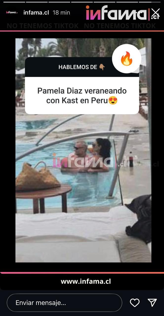 Pamela Díaz y Felipe Kast en Perú.