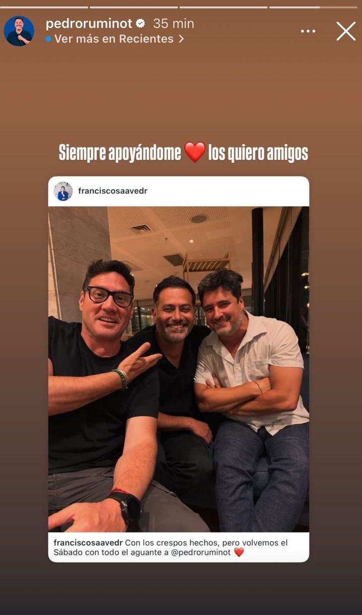 Pedro Ruminot, Pancho Saavedra y Jorge Zabaleta en Instagram