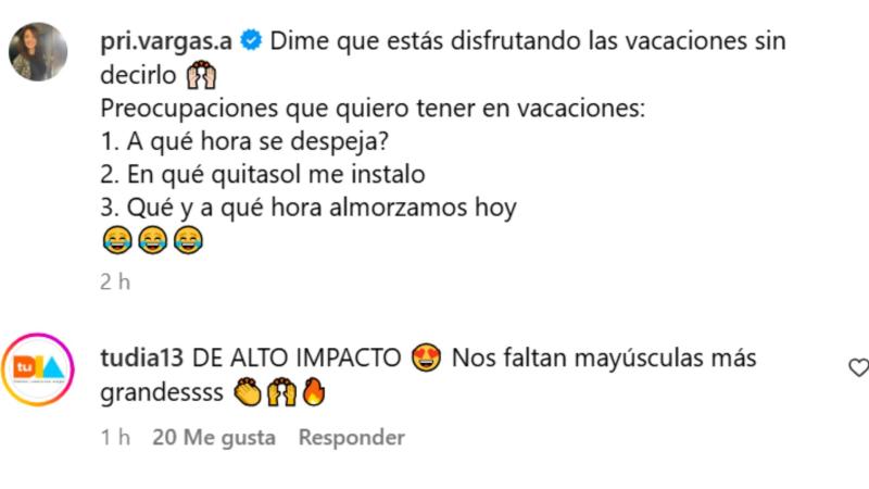 El comentario a Priscilla Vargas - Captura de pantalla