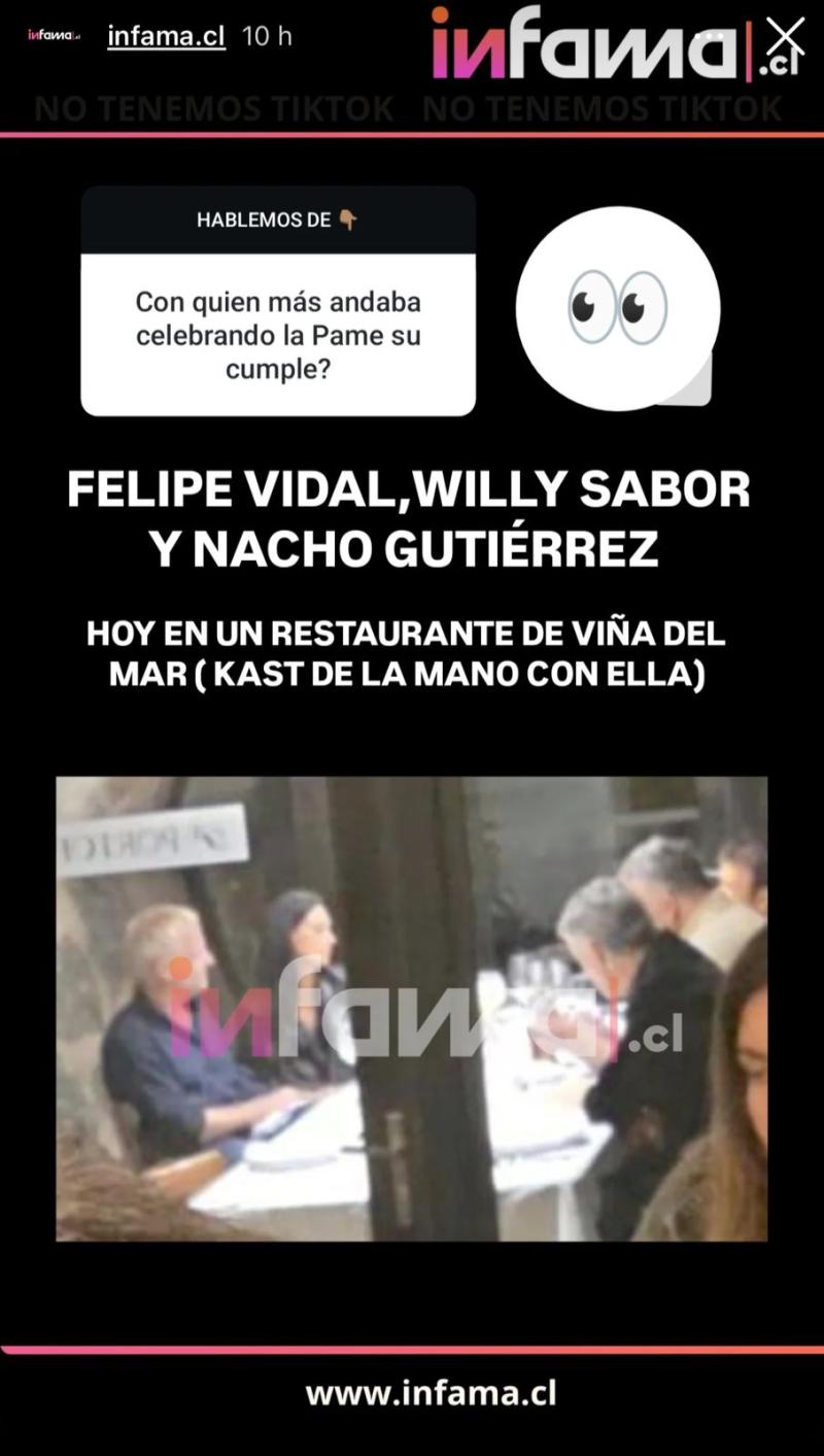 Infama.cl reveló registros de Pamela Díaz y Felipe Kast.