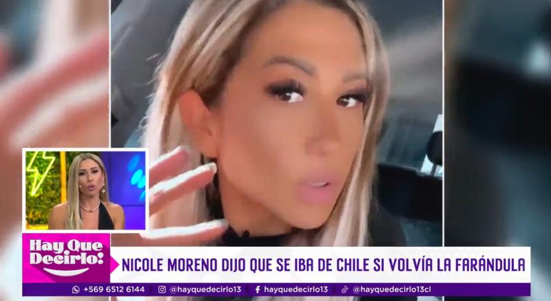 Nicole Moreno explicó sus dichos detrás del video que publicó sobre la farándula