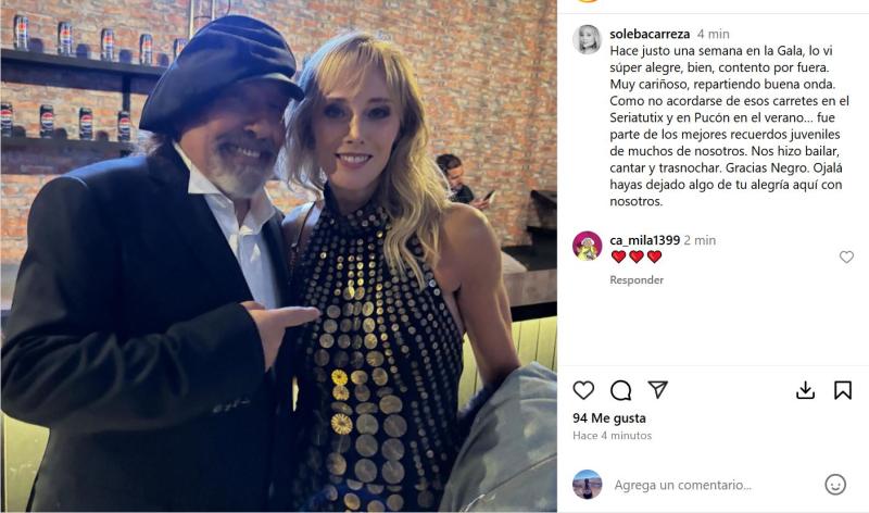 Soledad Bacarreza Trudgett con "Negro Piñera - Instagram