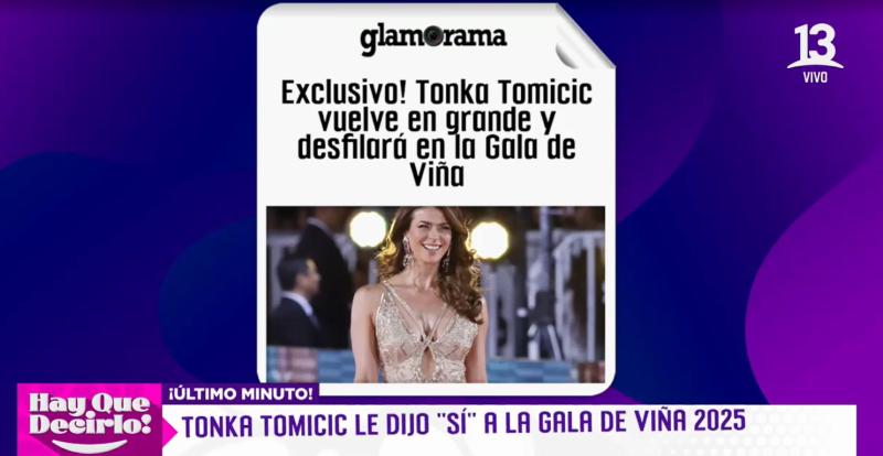 Tonka Tomicic confirma su participación en la Gala de Viña 2025