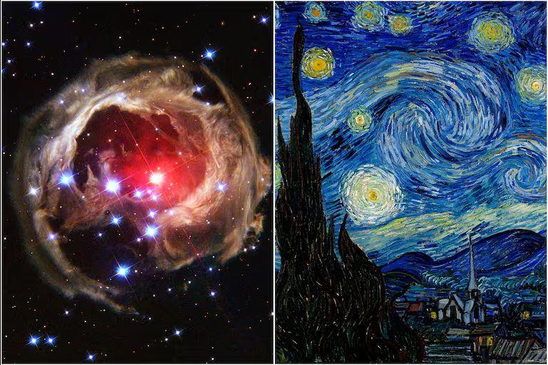 Las estrellas en pinturas de Van Gogh.