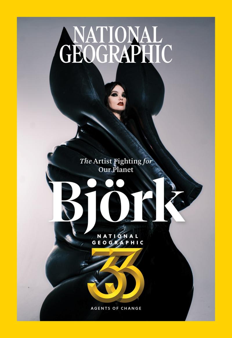 Björk es destacada por su lucha medioambiental. Portada de National Geographic.