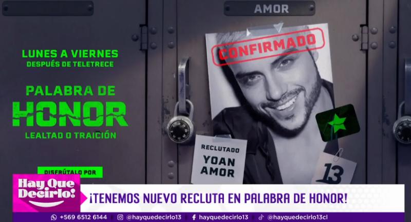Yoan Amor llega a Palabra de Honor.