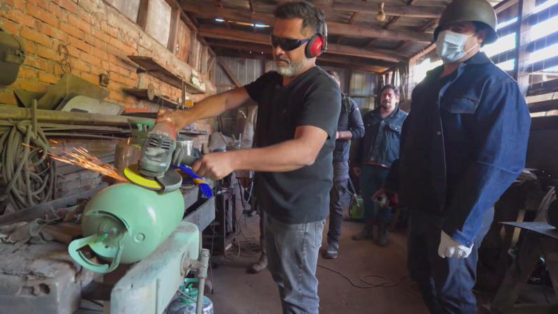 Pedro, Jorge y Pancho Saavedra en Chiguayante