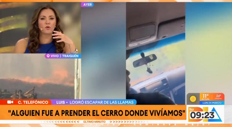 Luis escapó de incendio en Santa Juana.