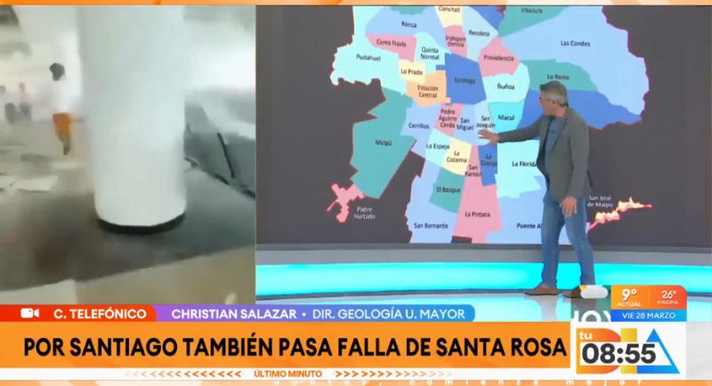 Falla de Santa Rosa en Santiago.
